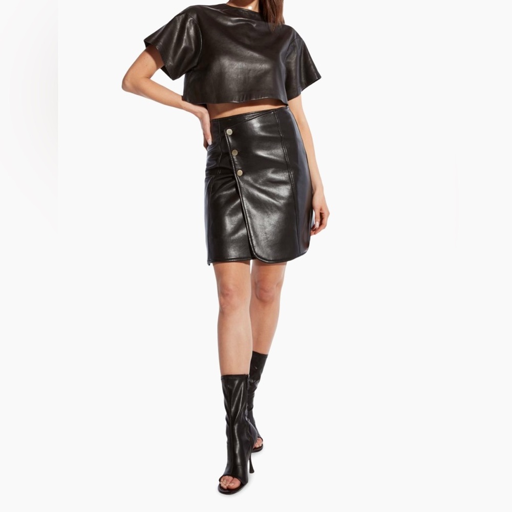 AS by DF Allison Recycle Leather Mini Skirt